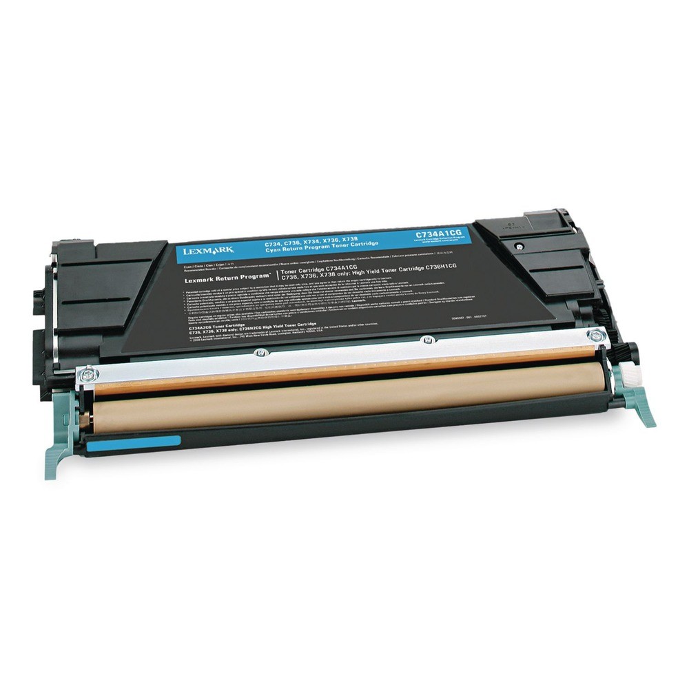 Lexmark X748H1CG Return Program 10,000 Page-Yield High-Yield Toner – Cyan New
