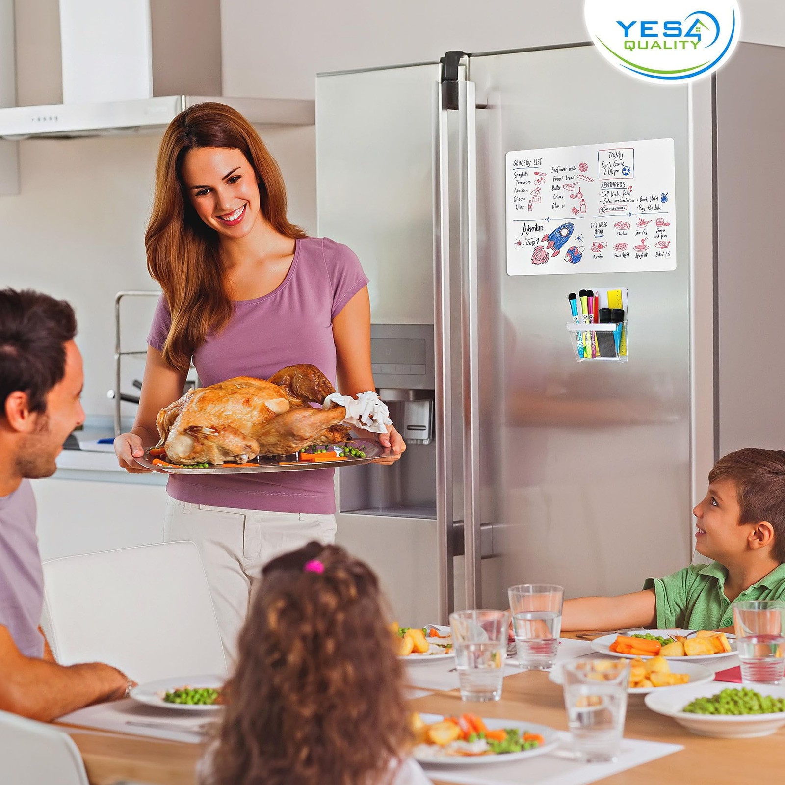 YES4QUALITY Magnetic Pen Holder for Refrigerator with Strong 1 Pack, White