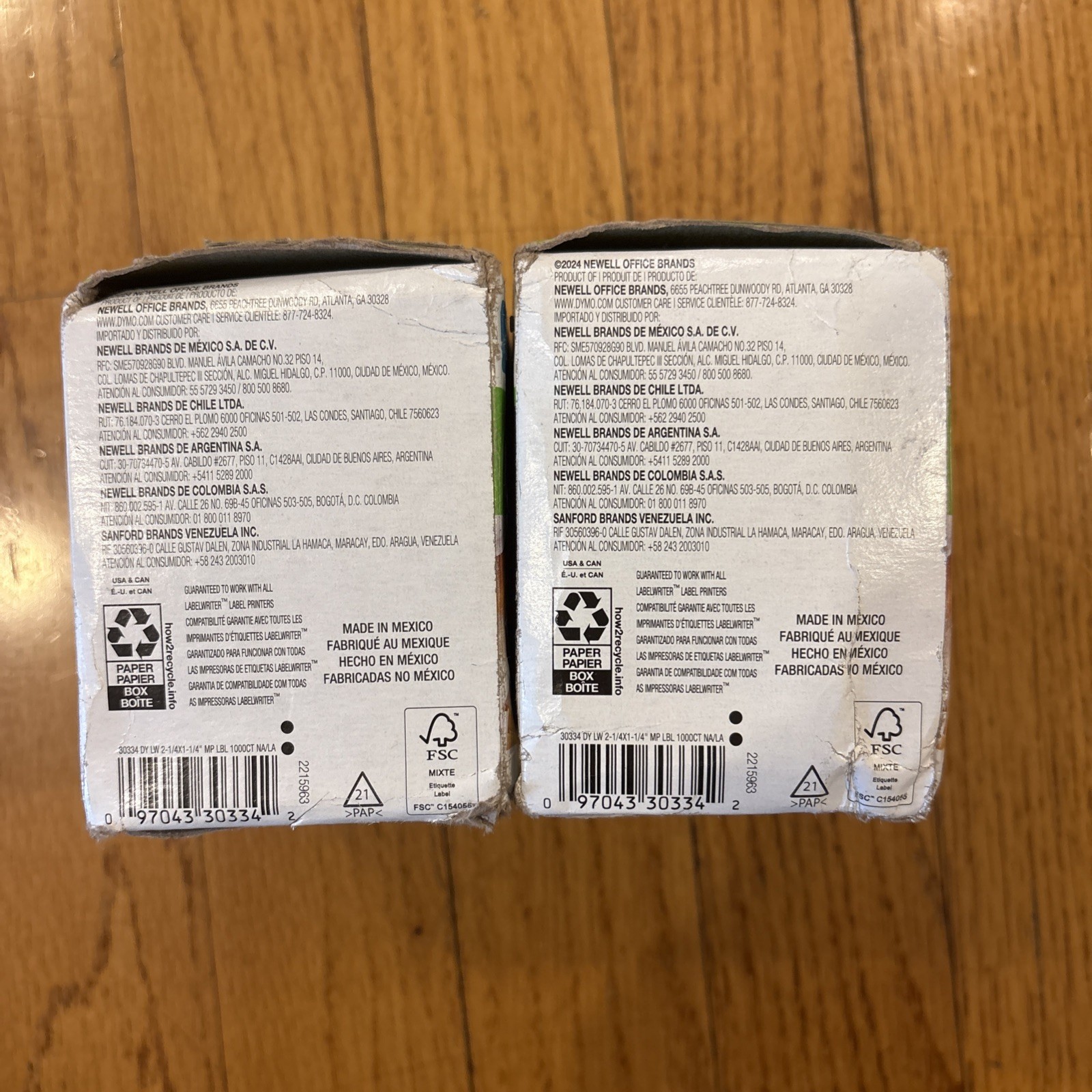 DYMO Multi Purpose Labels 1000 Labels Peel and Stick Rolls, Lot of 2