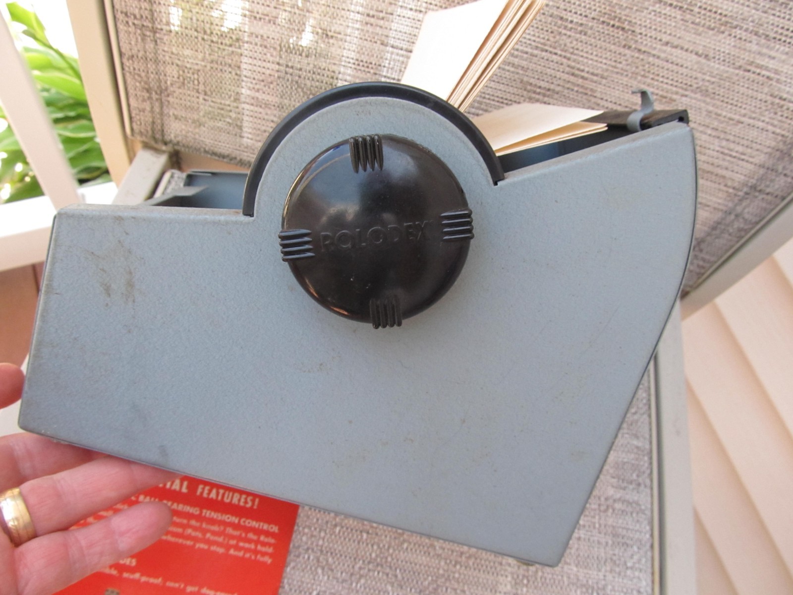 Vintage ~ Rolodex 5350 Textured Metal Gray Address Card File (No Key) USA