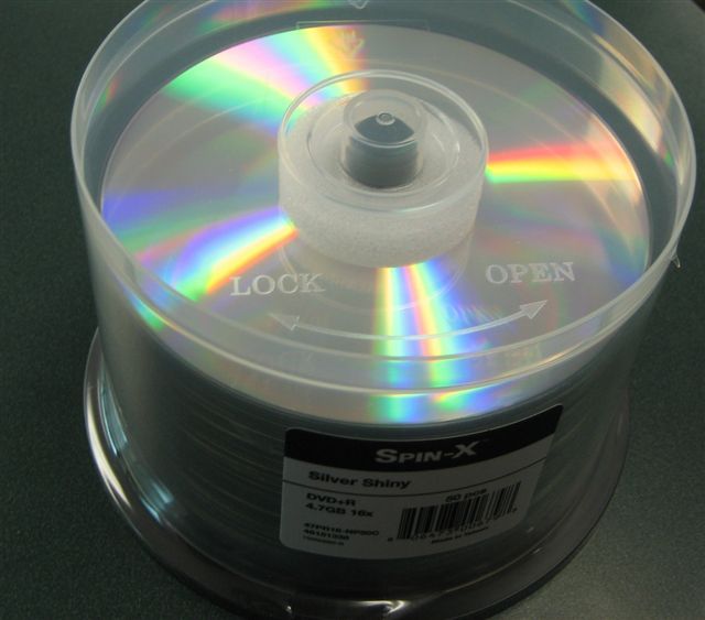 50 SPIN-X PRODISC DVD+R, SILVER SHINY,16X, 4.7 GB, 50/CAKE BOX ,47PR16-NP50C
