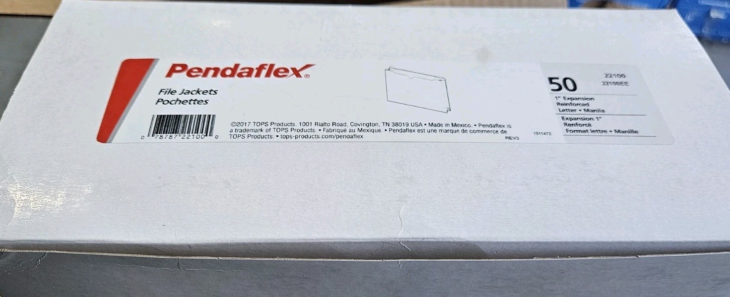 Manila Reinforced File Jackets 2-Ply Straight Tab, Letter Size, Manila, 50/Box