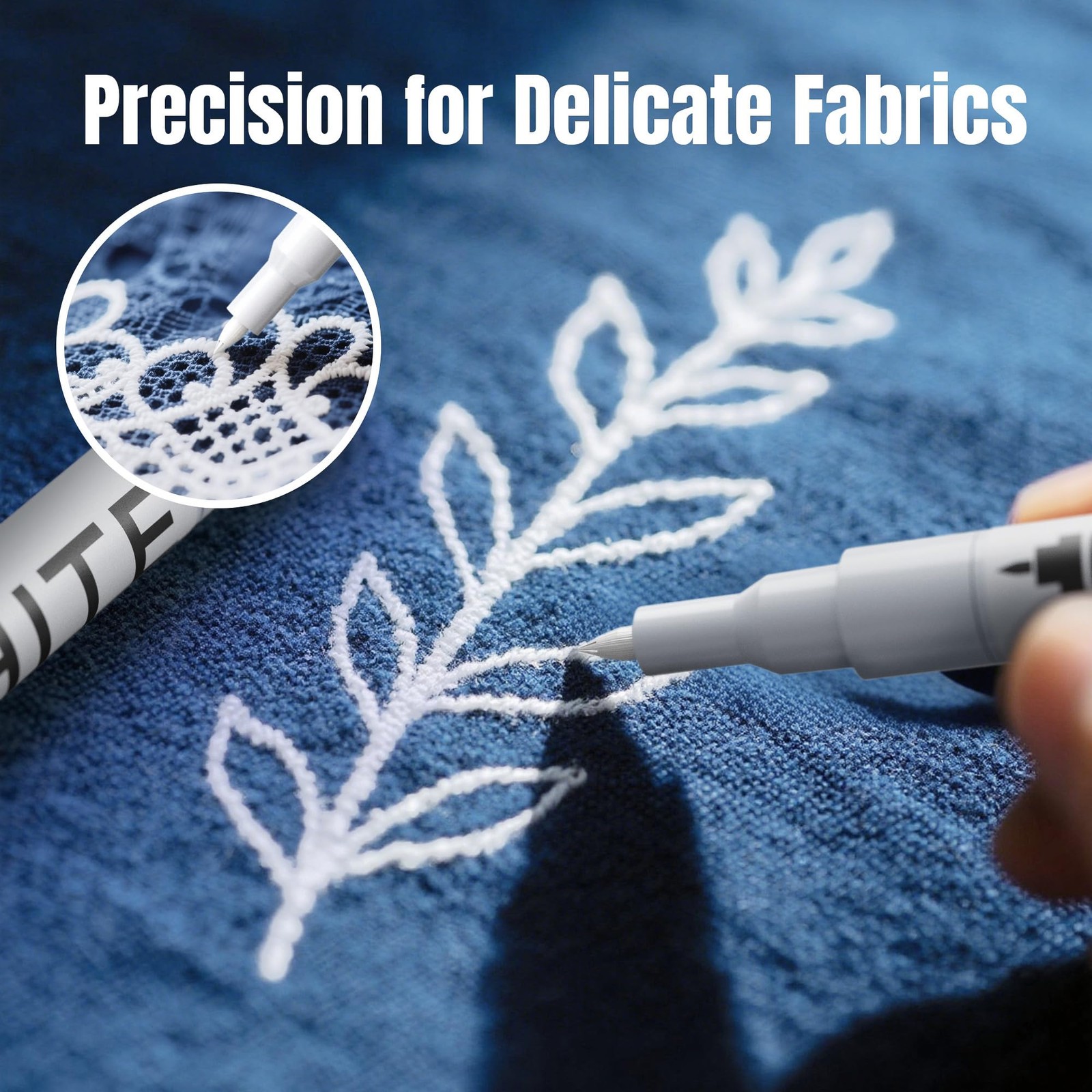 Gain-Art White Fabric Marker Pen, 0.7mm Fine Tip for Stain Cover on Clothes, …