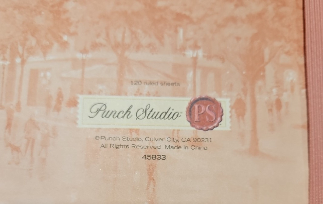 NWT Punch Studio Romantic Eiffel Tower Hardcover Journal 120-Count Lined Pages