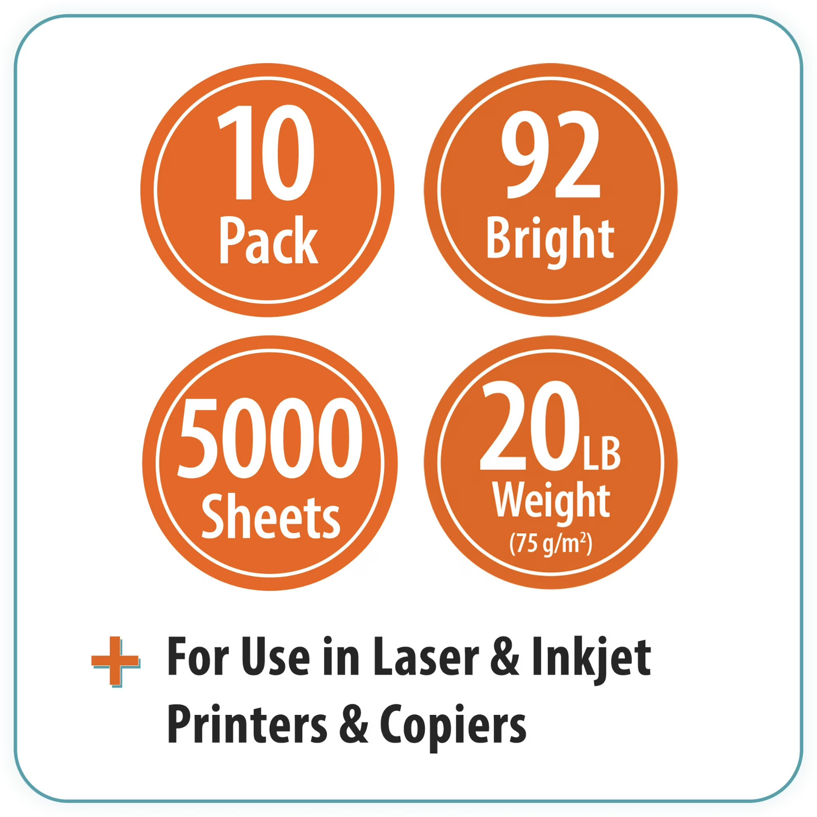 Pen+Gear Copy Paper, 8.5″ x 11″ 92 Bright White 20 lb. 10 Ream Case 5,000 Sheets
