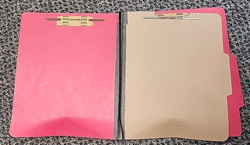 10 Folders Acco 4 Section Red Classification Folders Letter Size