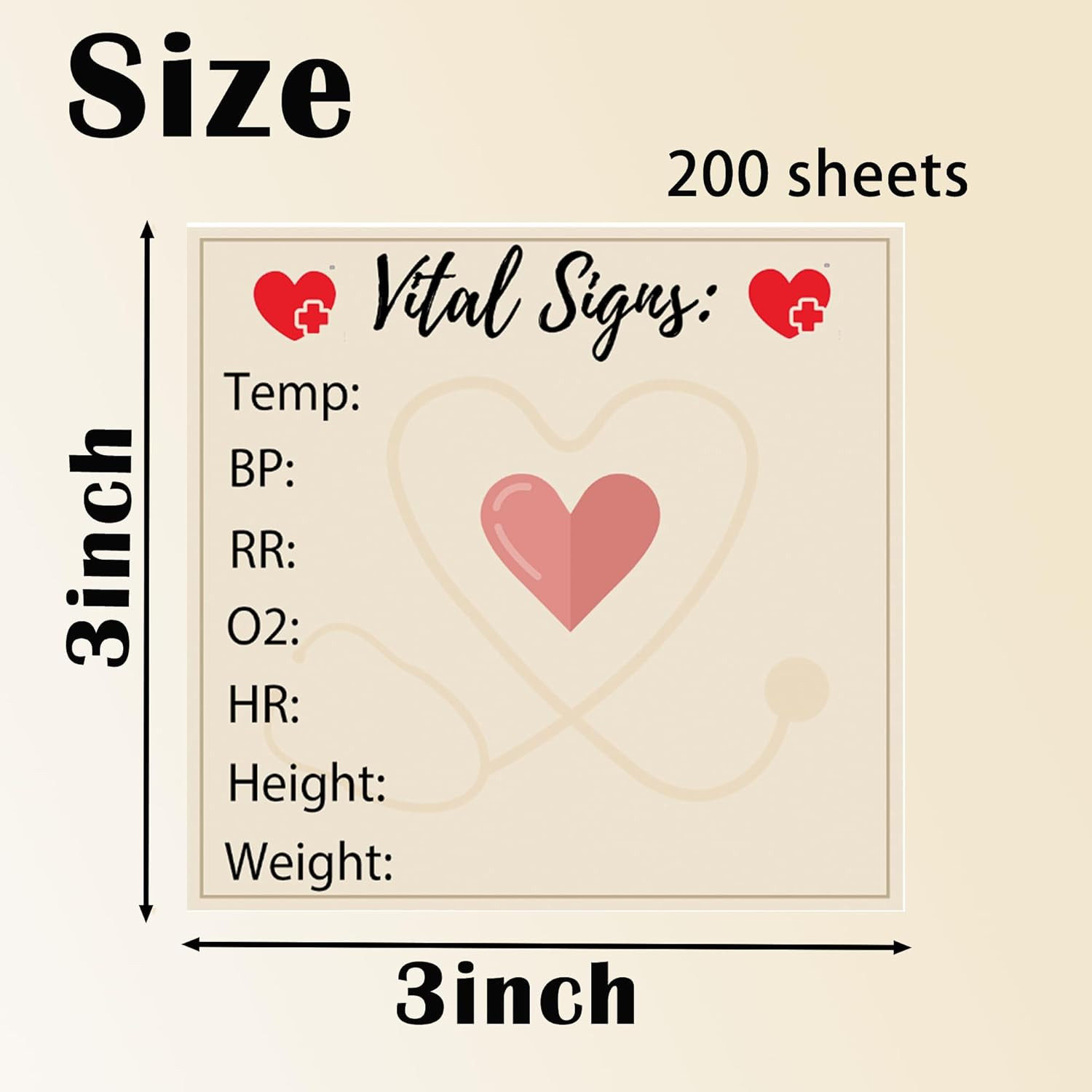 200 Nurse Pad Notes for Vital Signs – Daily Monitoring Memo Pads