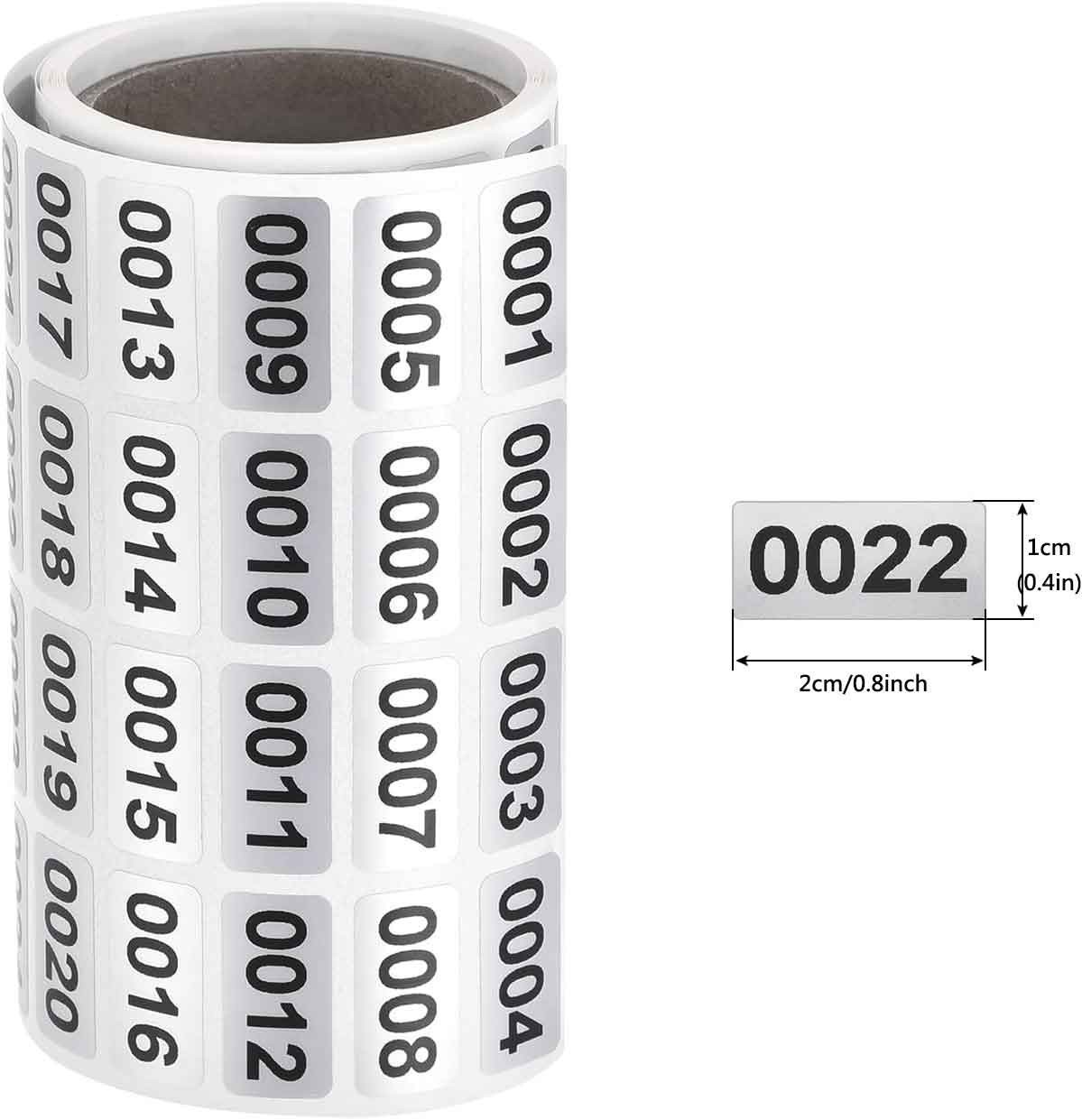 10000 Numbers Custom Self Adhesive Consecutive Number Inventory Labels Stickers