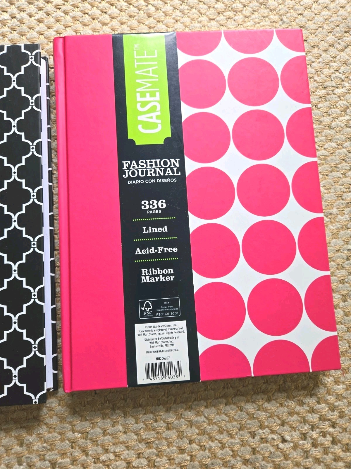 Lot of 2 Casemate Hardcover Journals 336 Lined Pages Acid Free Pink Black Set