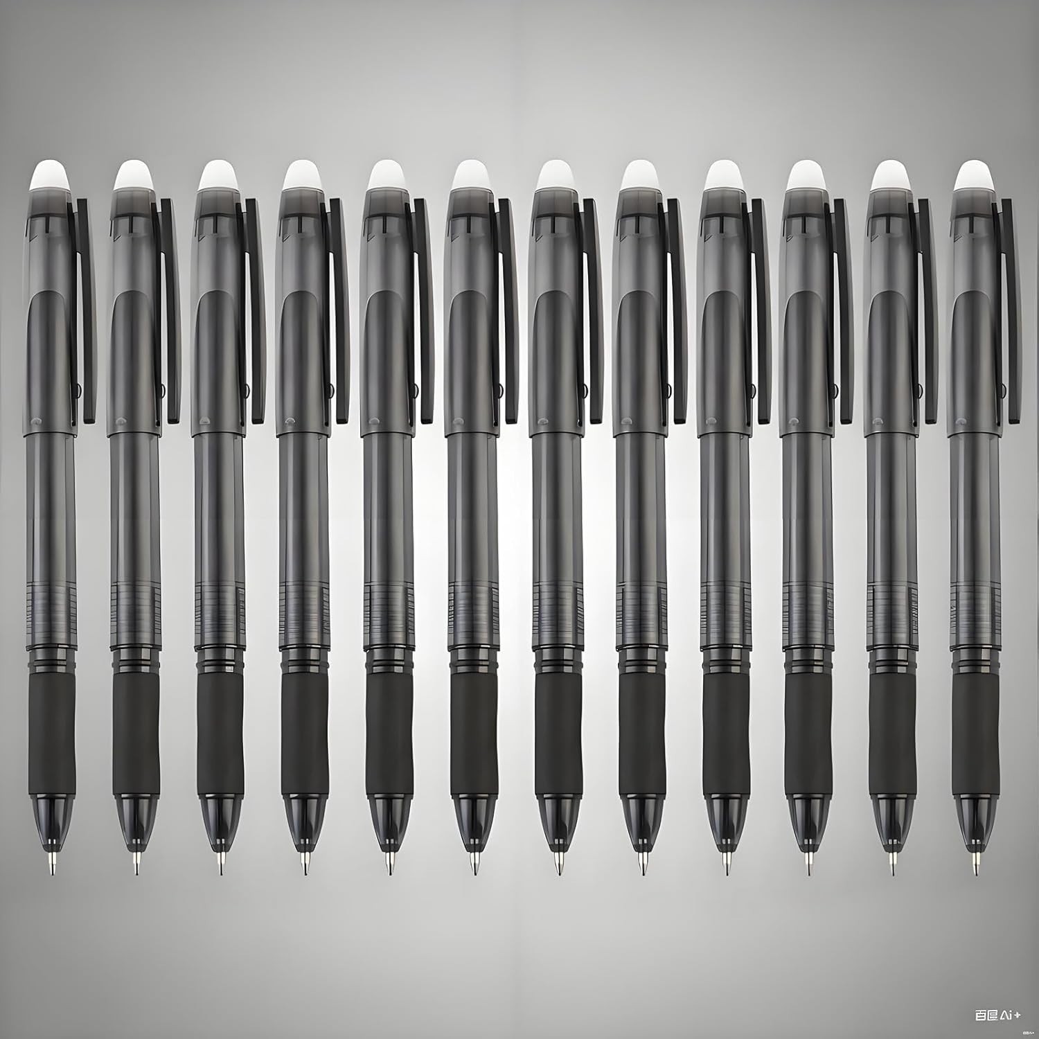 Black Erasable Gel Pens, 0.7Mm Fine Point, 12Pk W/ Eraser, Smooth Writing