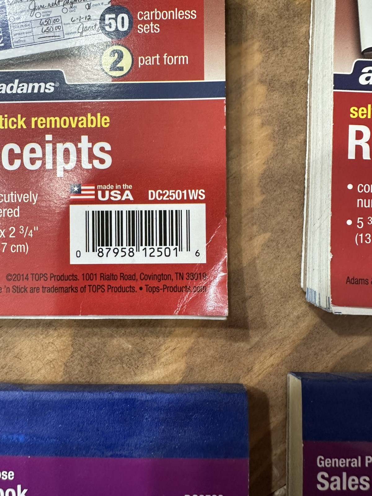 Adams General Purpose Sales Book & Receipts book 2-Part Lot of 4