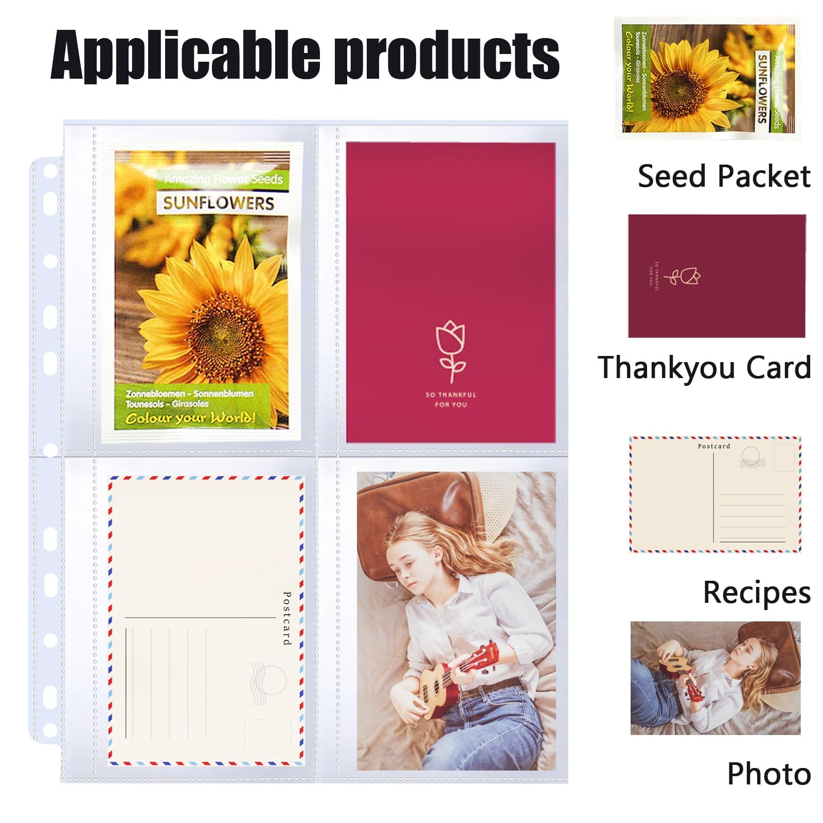 30 Pack 120 Pockets Seed Packet Binder Sleeves, Garden Seed Storage Organizer…
