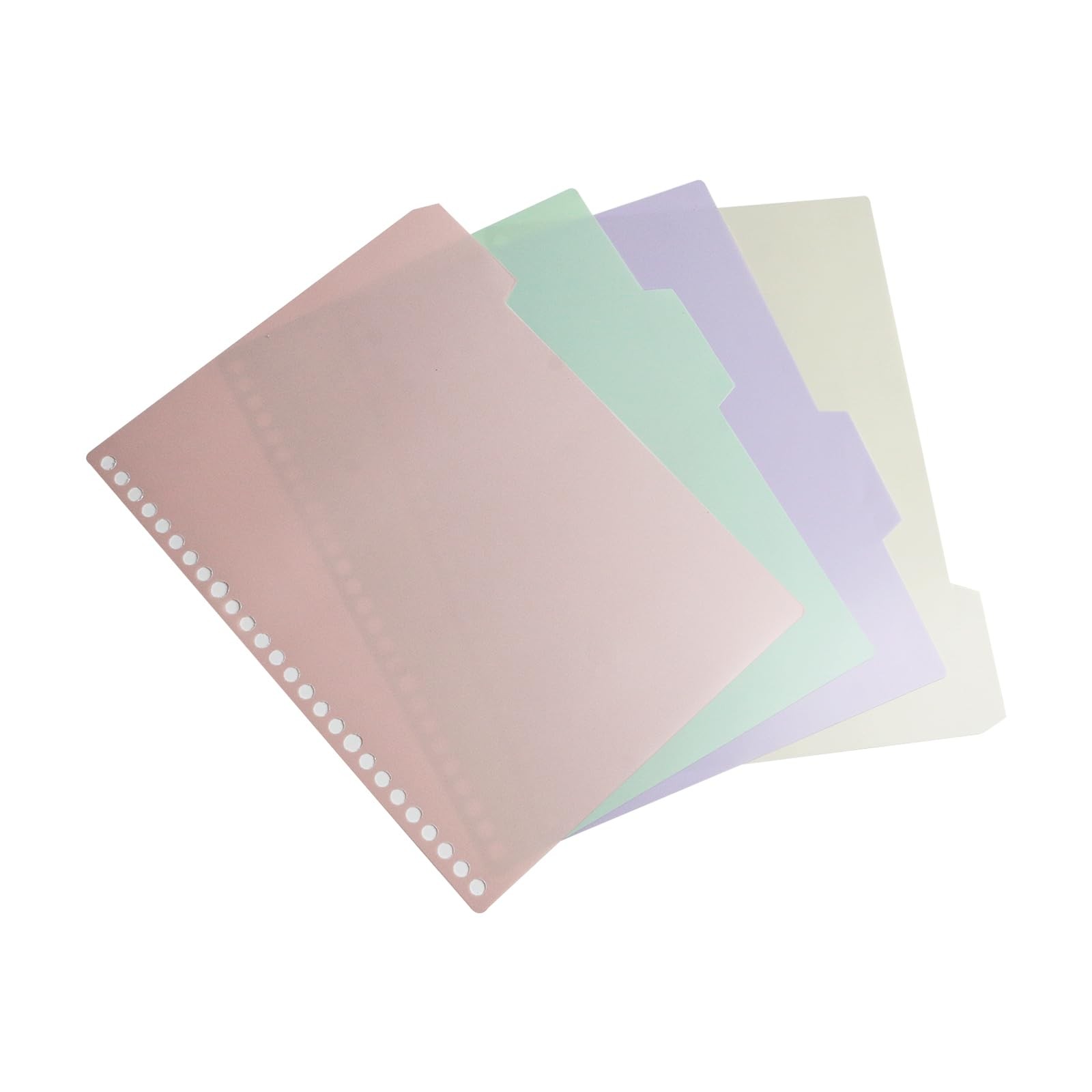 1 Set B5 Plastic Dividers,Index Dividers with 26 Hole Punch,4 Color Tab Divid…