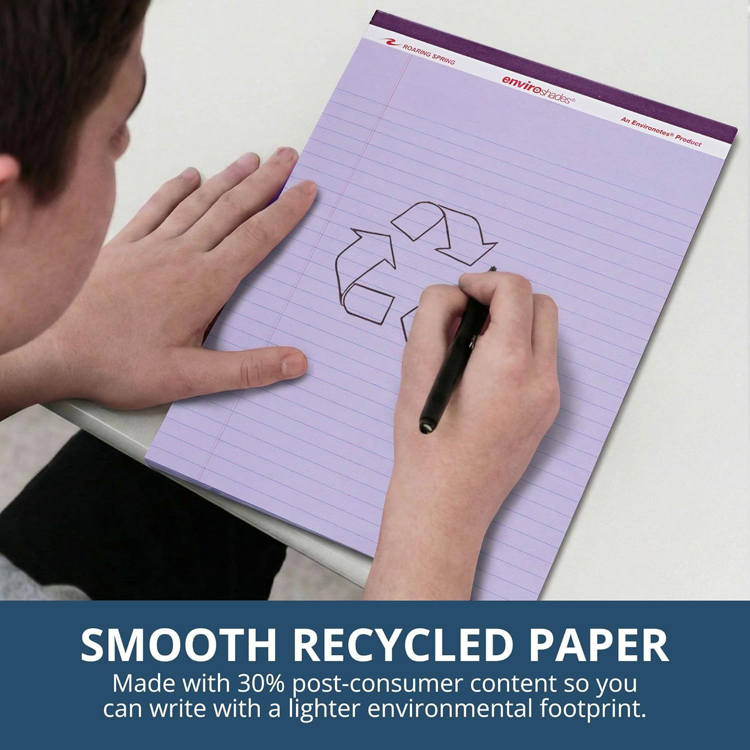 Enviroshades Orchid Legal Pads, 3 Pack, Legal Ruled Recycled Colored Writing Not