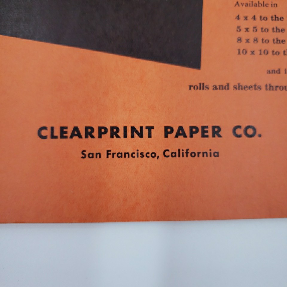 CLEARPRINT Fade Out Calculation Sketch Pad Drafting Grid Paper 70s Retro 8×8 in