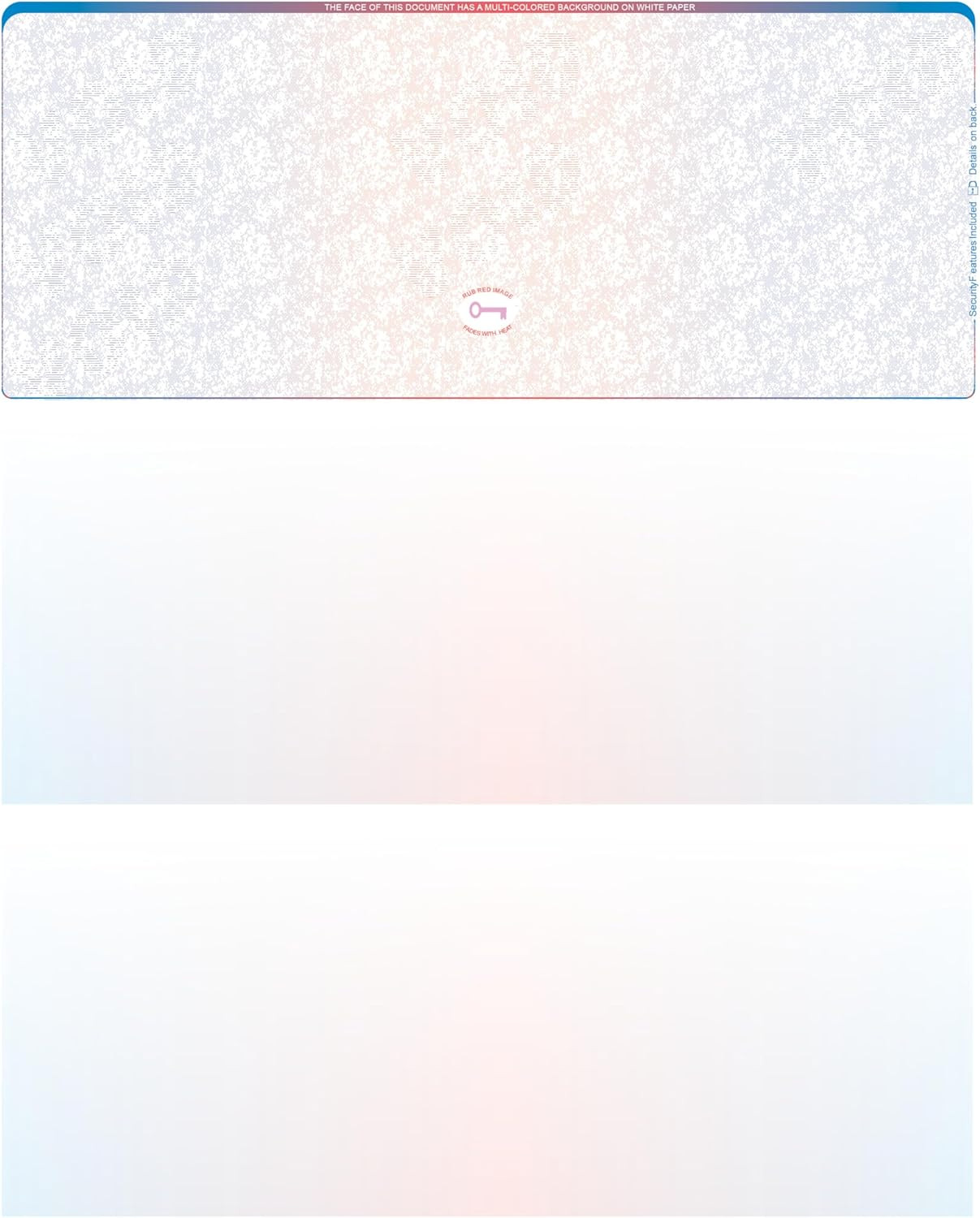Blank High Security Top Computer Checks, 250 Blue/Red Checks