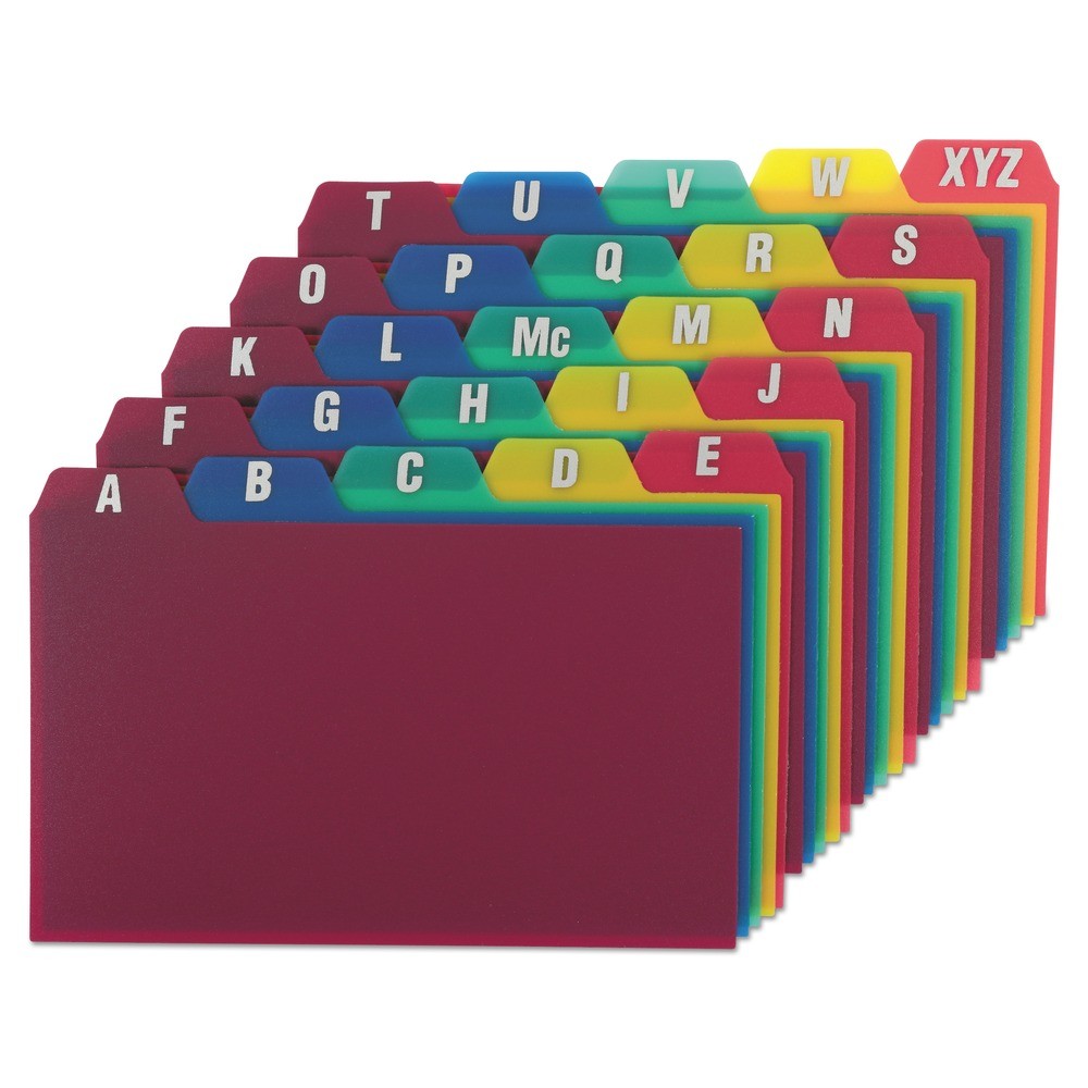 Oxford 73153 3″ x 5″ 1/5-Cut Poly A-Z Card Guides – Assorted (25/ST) New