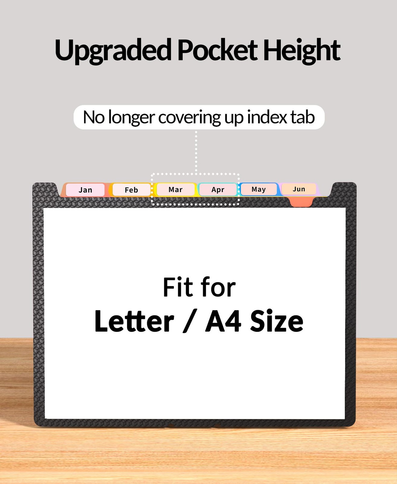 Sooez Upgraded Accordion File 13″ x 9.4″ x 14″, Black With Rainbow Pocket