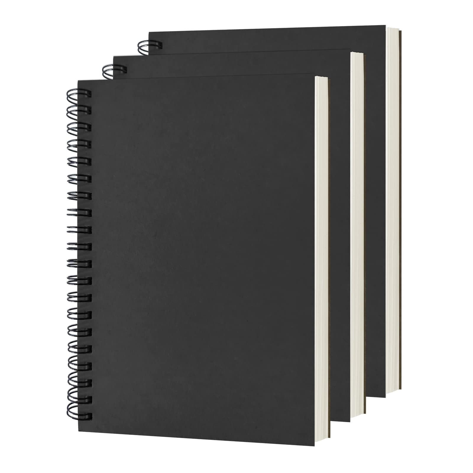 DSTELIN Blank Spiral Notebook, 3-Pack, Soft Cover, Sketch book, 100 Pages / 5…