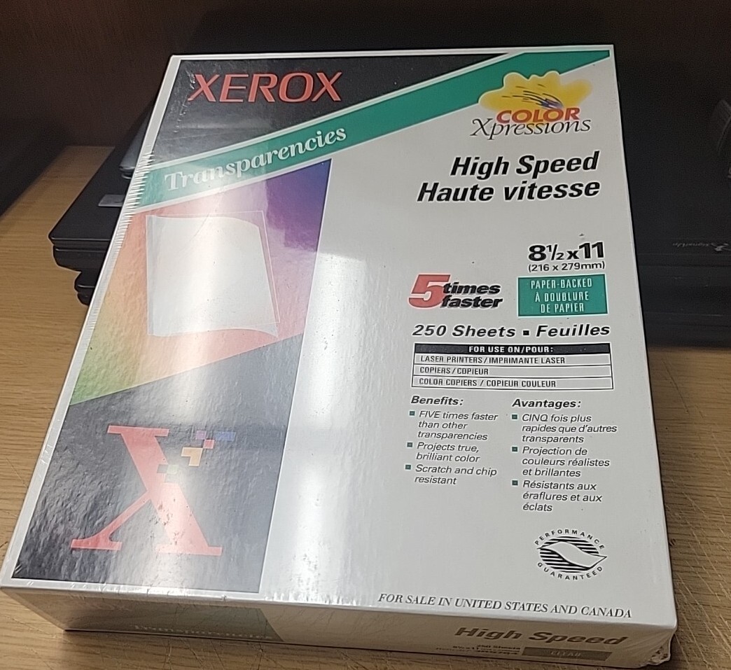 Xerox Laser High Speed Transparencies 3R5764 – 250 Sheets – Sealed Box!