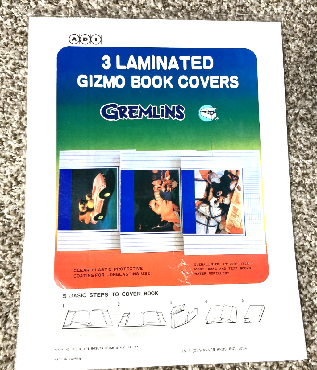 Laminated Gizmo Book Covers Gremlins 3 Included. 1984 – New and Sealed