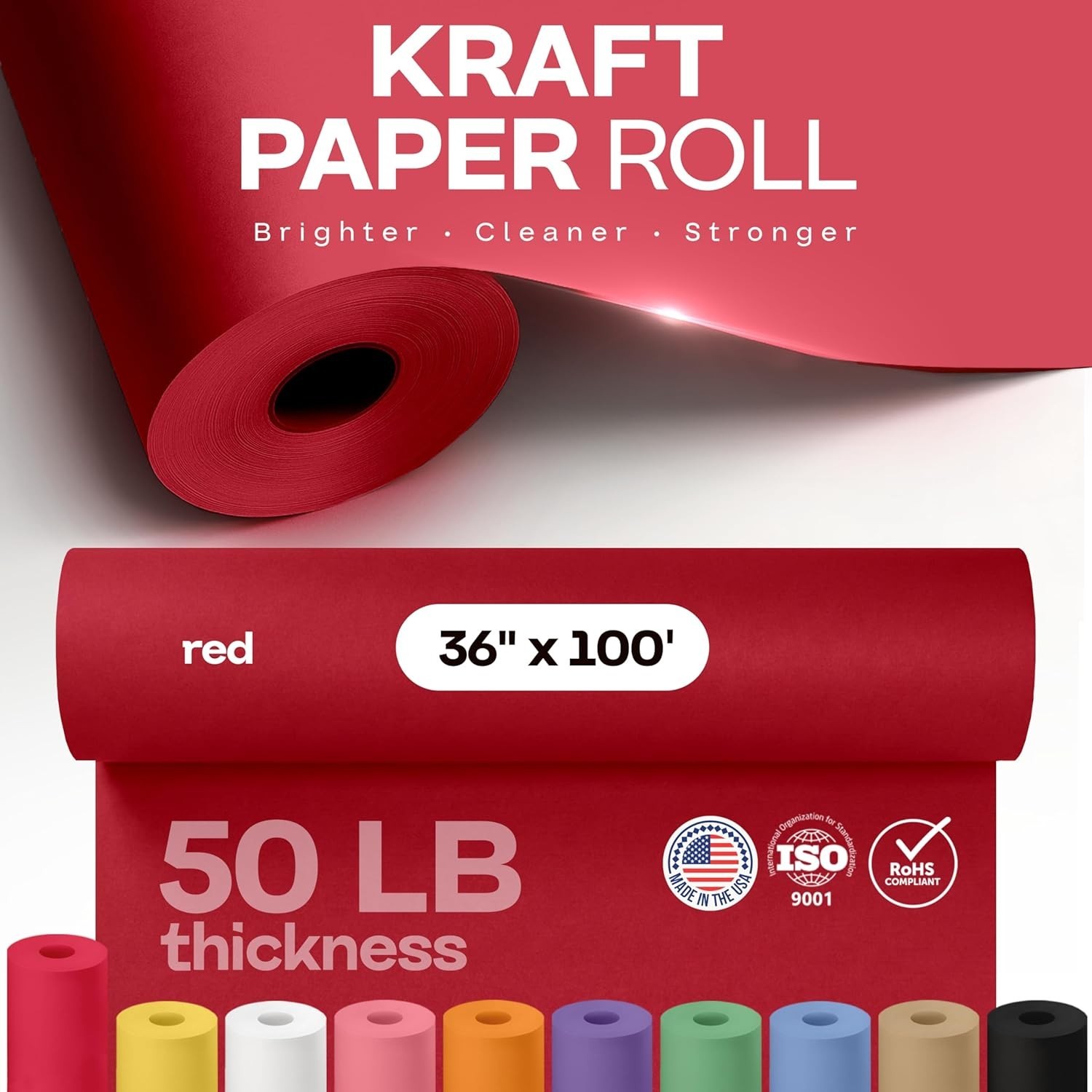 Versatile 36″ x 1200″ Red Craft Paper for Kids’ Art and Professional Use