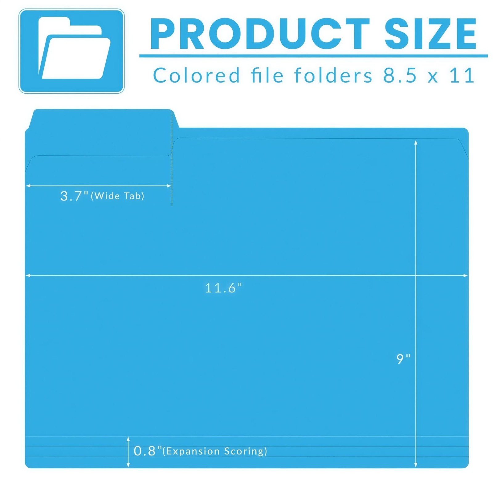 120 Pack Colored File Folders, 1/3 Cut Tab Letter Size 8.5″ x 11″ Manila Fold..