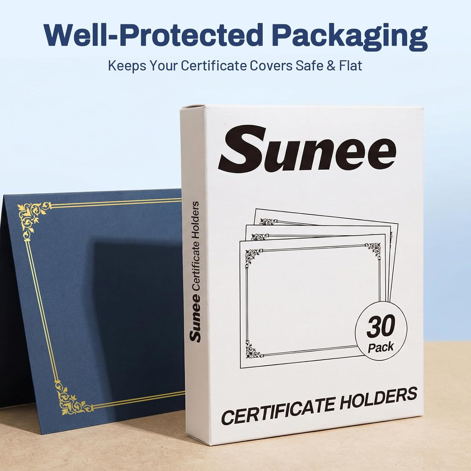 Certificate Holders(Navy Blue, 30 Packs), Diploma Covers Gold Foil Border, for L