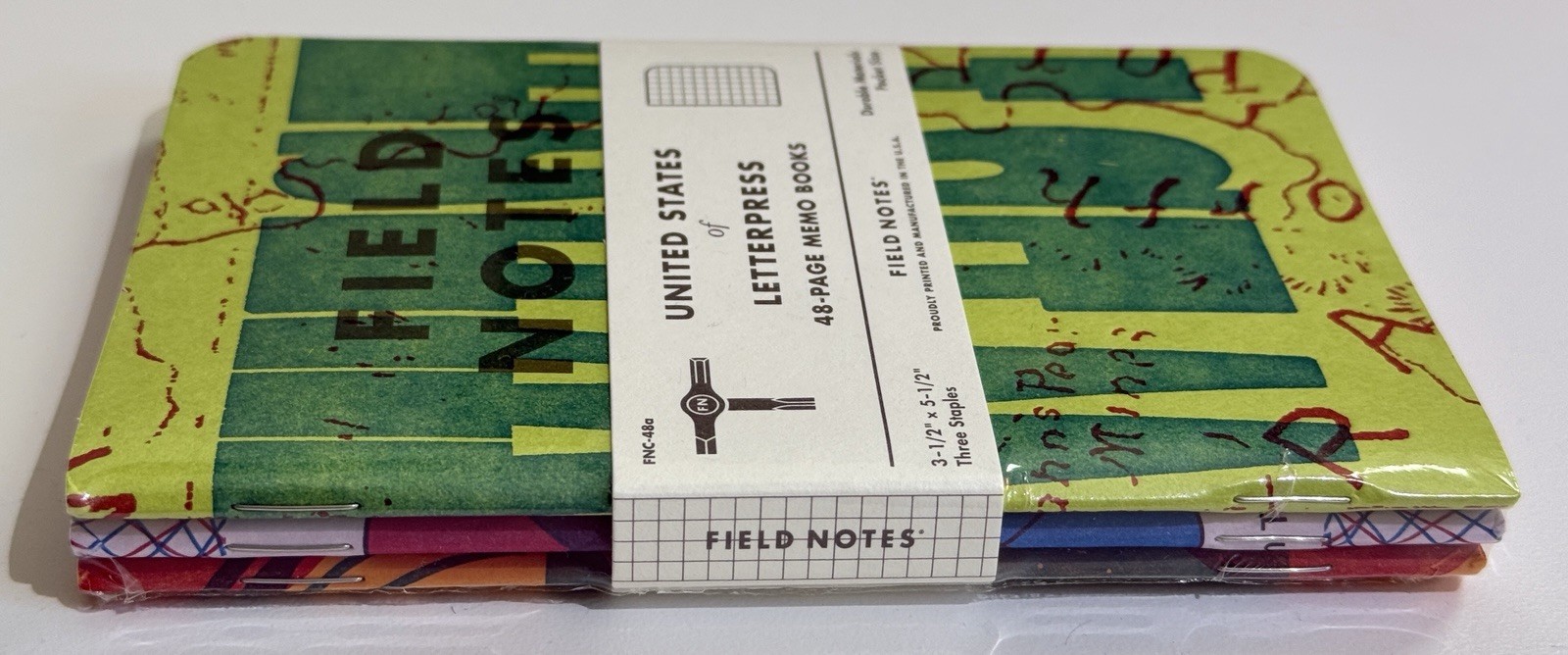 Field Notes United State of Letterpress 3-Pack Pack A FNC-48A OOP NEW!
