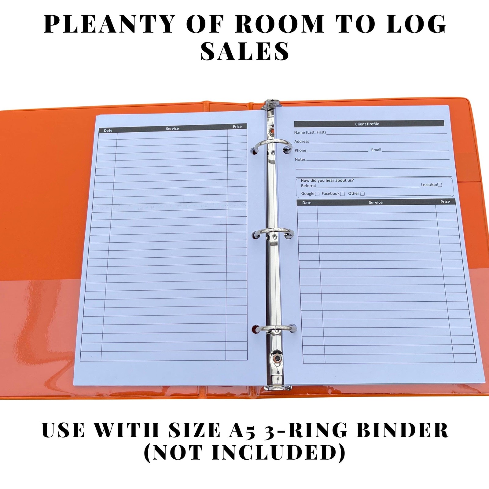 Small Business Client Profile Binder Cards 100 Pack, 5.5 X 8.5 Inches Client …