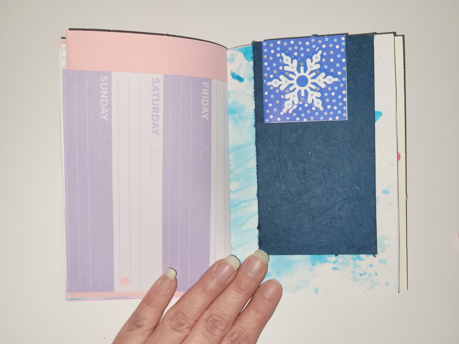 Handmade Mini Greeting Card Junk Journals 2-pack Winter Pastel