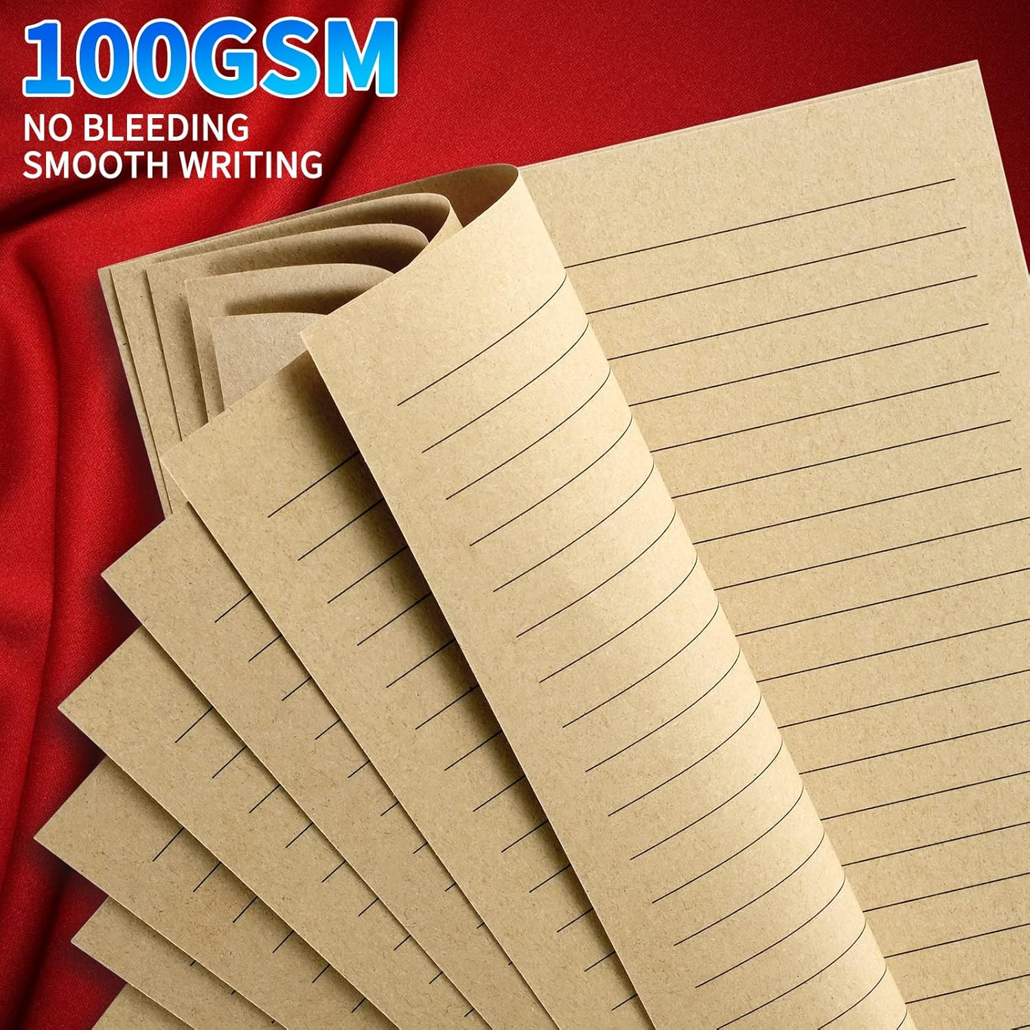 A5 Lined Vintage Refillable Paper, Retro A5 Binder Refills Paper for 6-Ring Bind