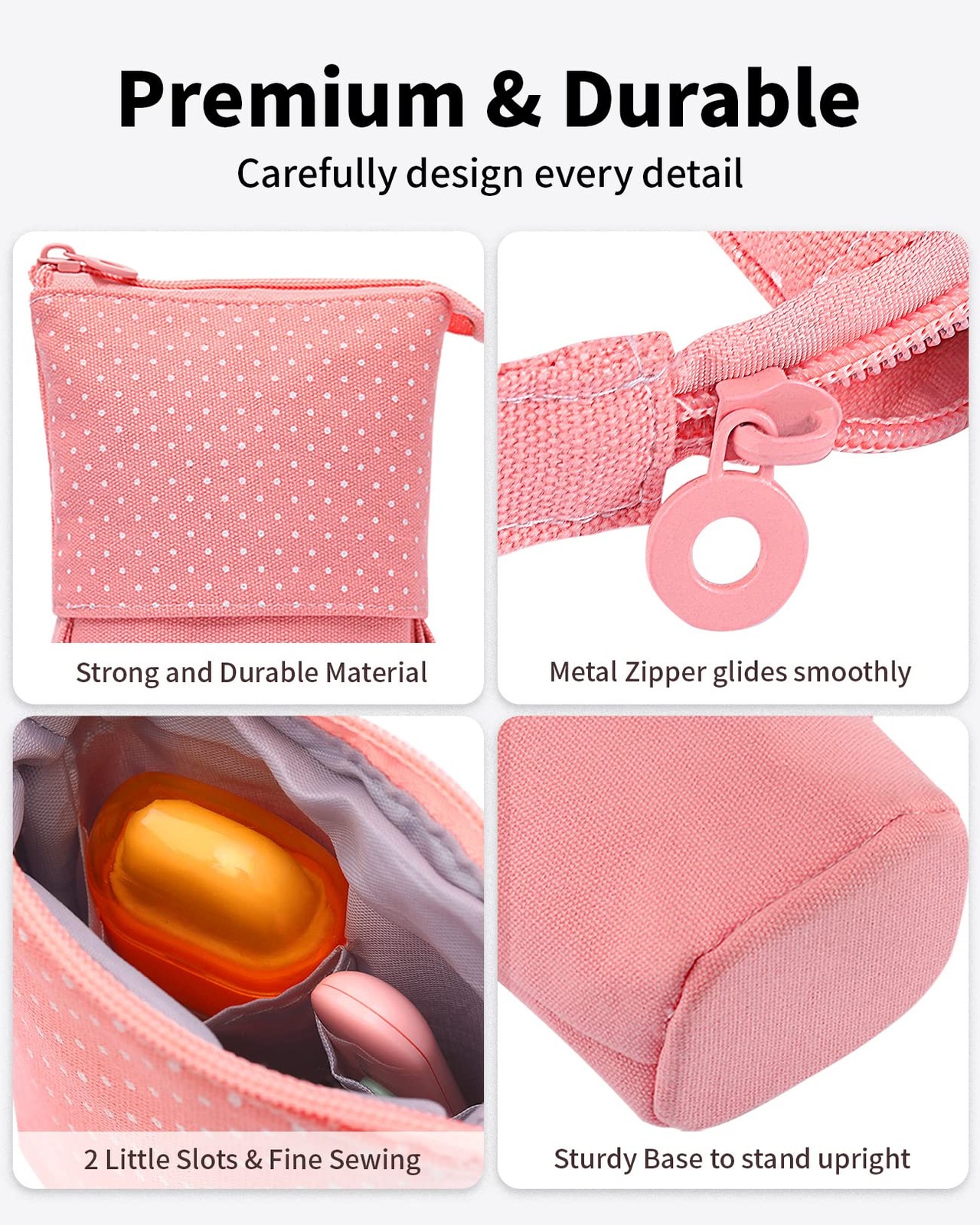 Sooez Standing Pencil Case, Cute Stand up Pencil Pouch, Telescopic Pen Pouch,…