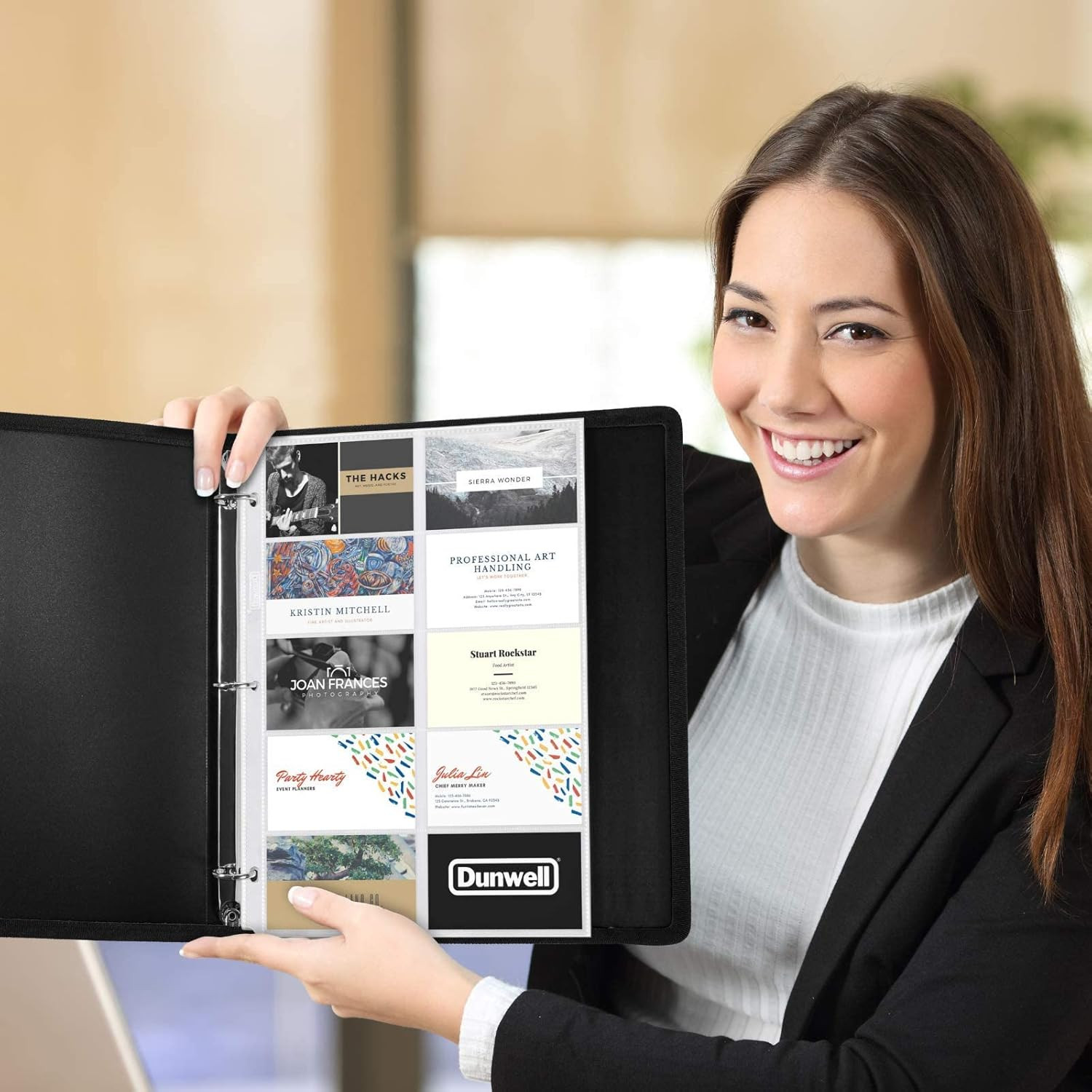 Business Card Holder Sleeves (10 Pack for 200 Cards), Heavyweight Plastic Sheet