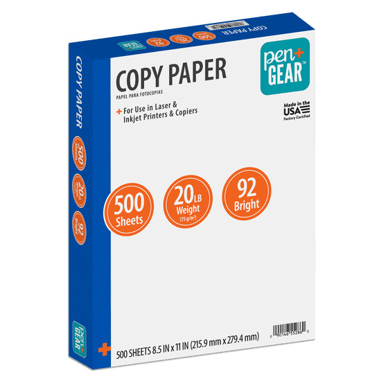 Pen+Gear Copy Paper 500 Sheets White 8.5×11 Multipurpose Printer Paper