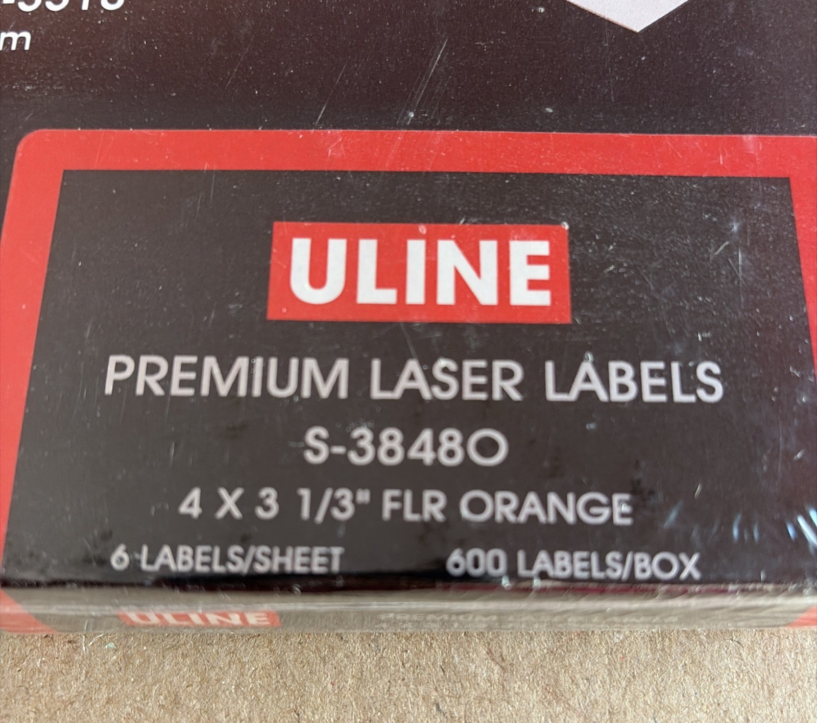 Uline 4″ x 3-1/3” Orange Removable Premium Laser Labels S-38480 NOS Lot of 2