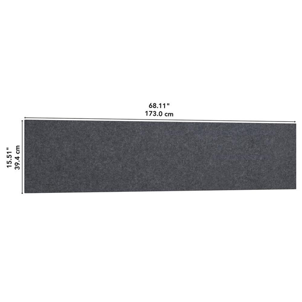Pemberly Row 69″W Contemporary Polyurethane Acoustic Tackboard in Cool Charcoal