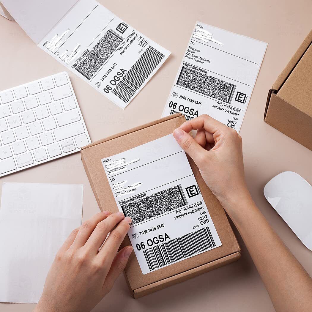 500 Labels 4×6 Fanfold Direct Thermal Shipping Labels Perforated For Zebra Rollo