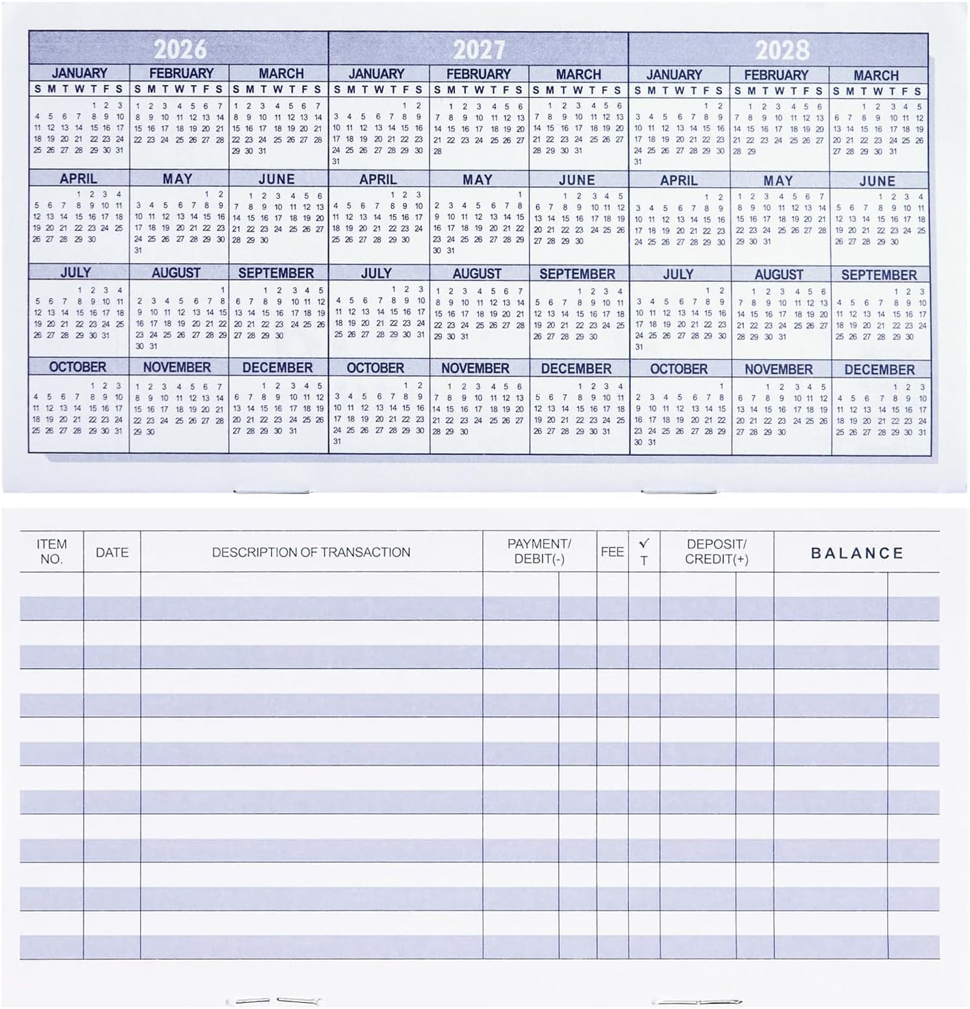 20 Pack Checkbook Register, Check Registers for Personal, Blank Ledger Transa…