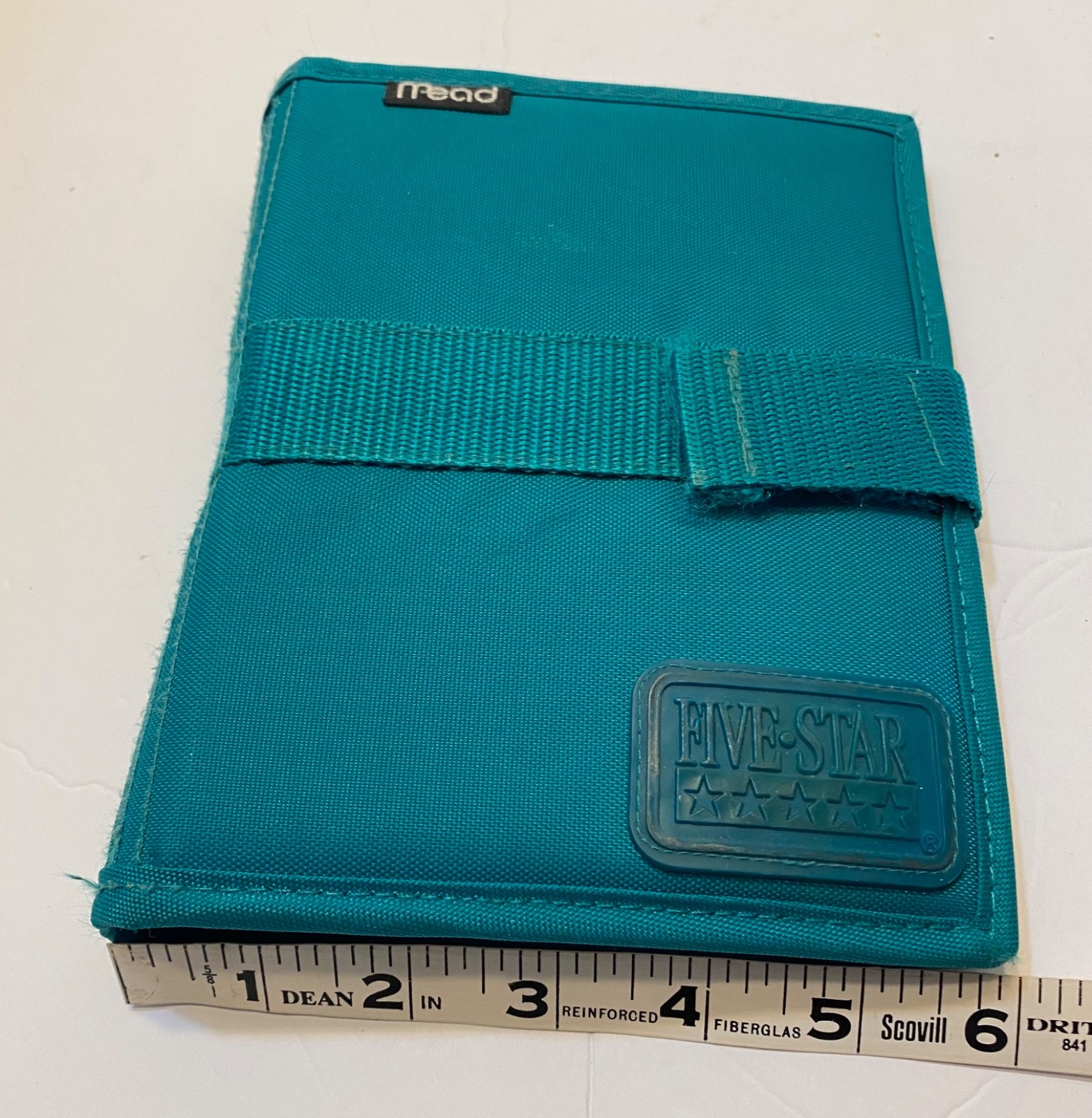 Five Star Planner Agenda Organizer Binder Teal Nylon 7” x 6” Vtg 90s