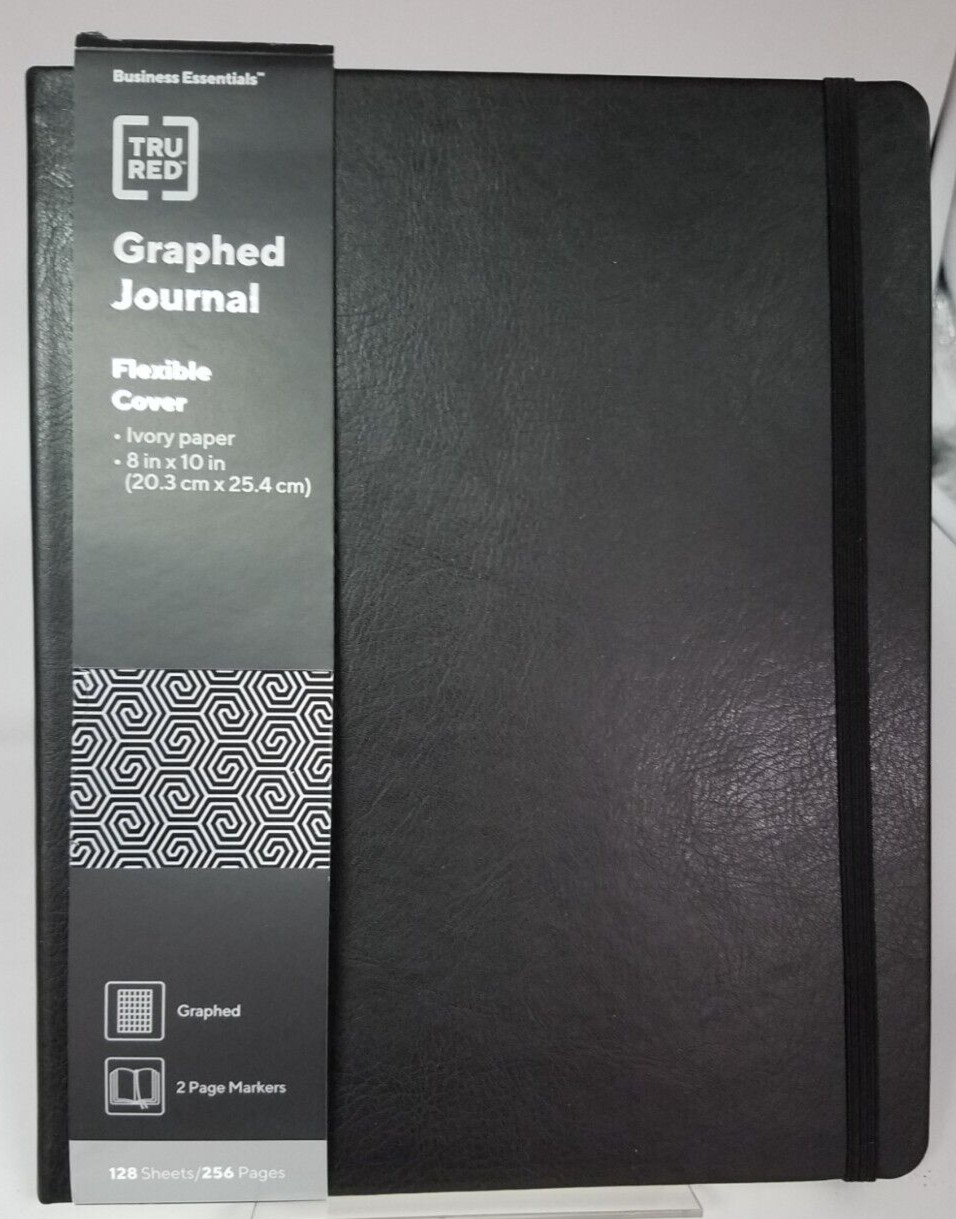 Flexible-Cover Business Journal 1-Subject, Quadrille Rule,Black Cover,10X8 Shts