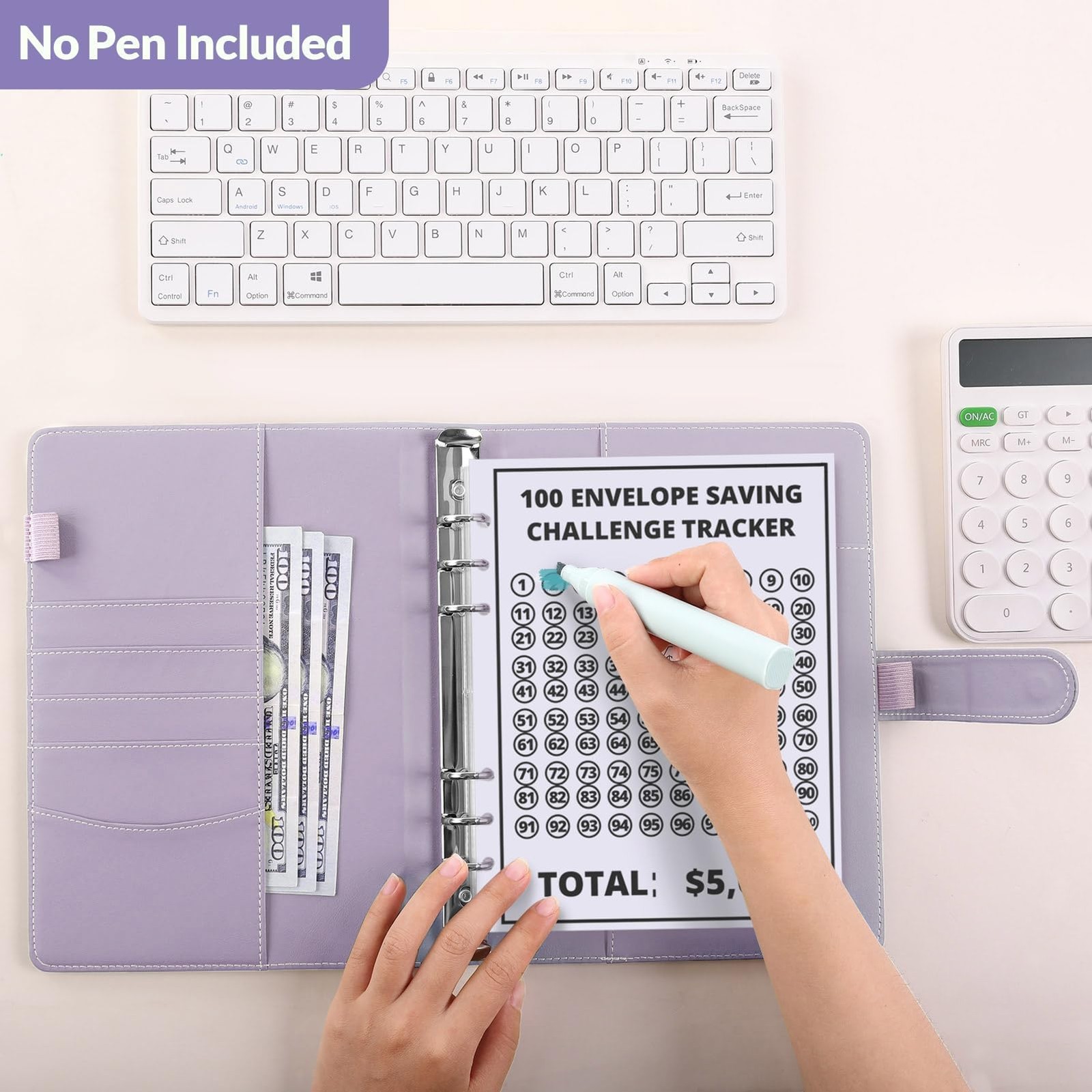 100 Envelopes Money Savin Challenge Binder, A5 Money Saving Budget Binder wit…