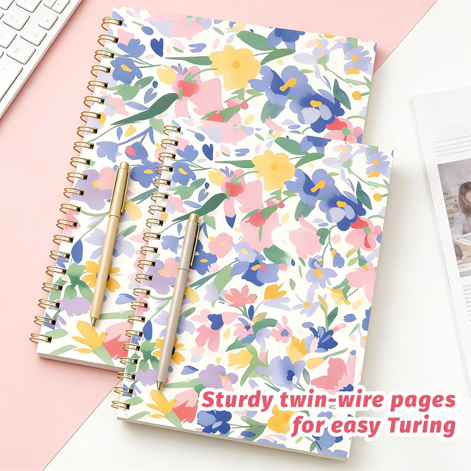 Lined Spiral Notebook Journal for Women ,A5 Hardcover Spiral Journals with 100 G