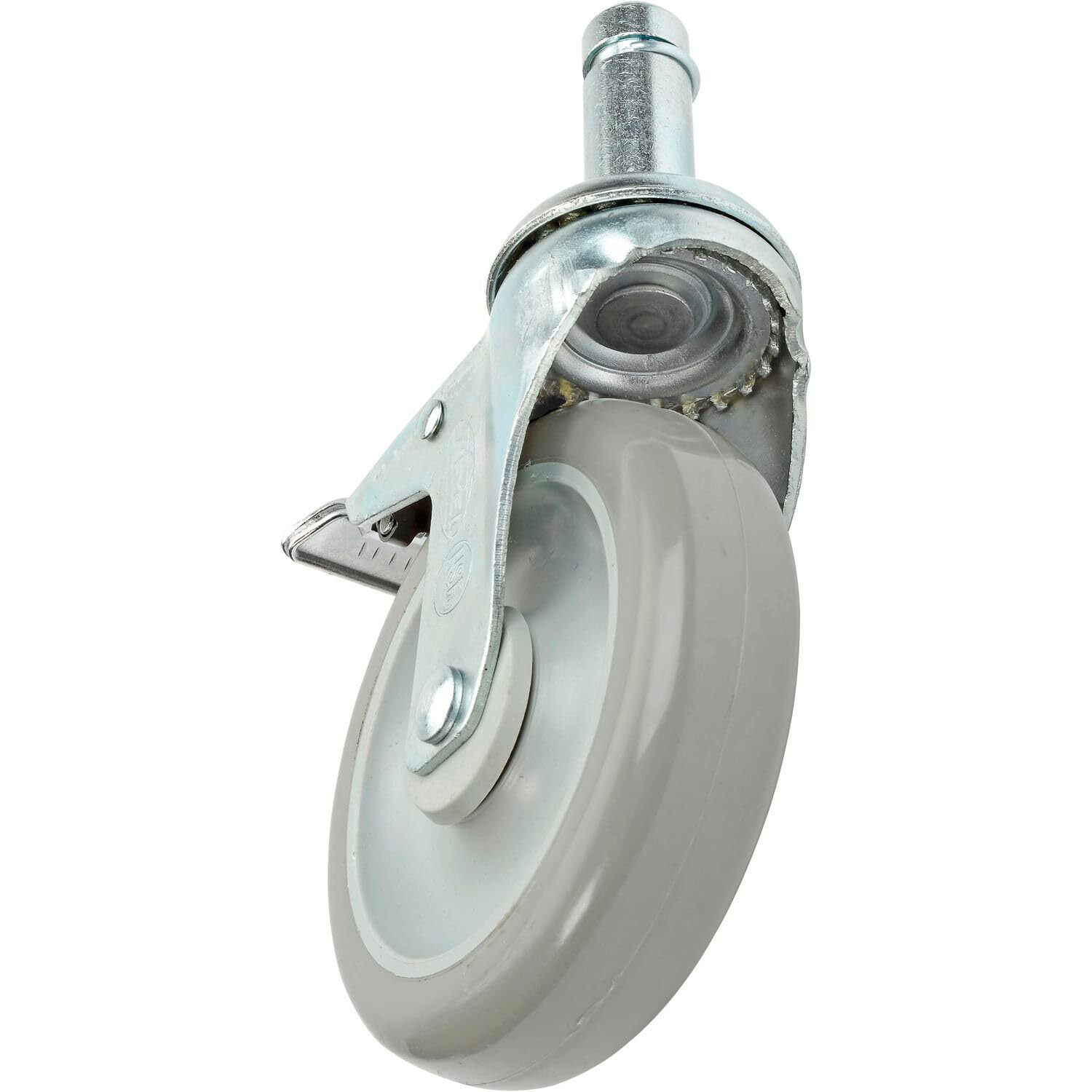 Nexel Stem Casters Set 4 5″ Polyurethane Wheel 2 With Brakes 1200 Lbs. Capacity