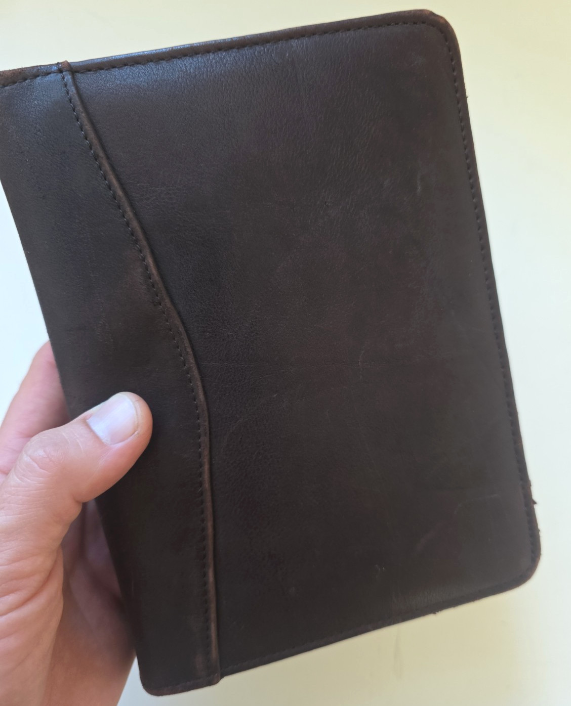 Franklin Covey Brown Top Grain Cowhide Leather Classic Full Zip Binder 6 Ring