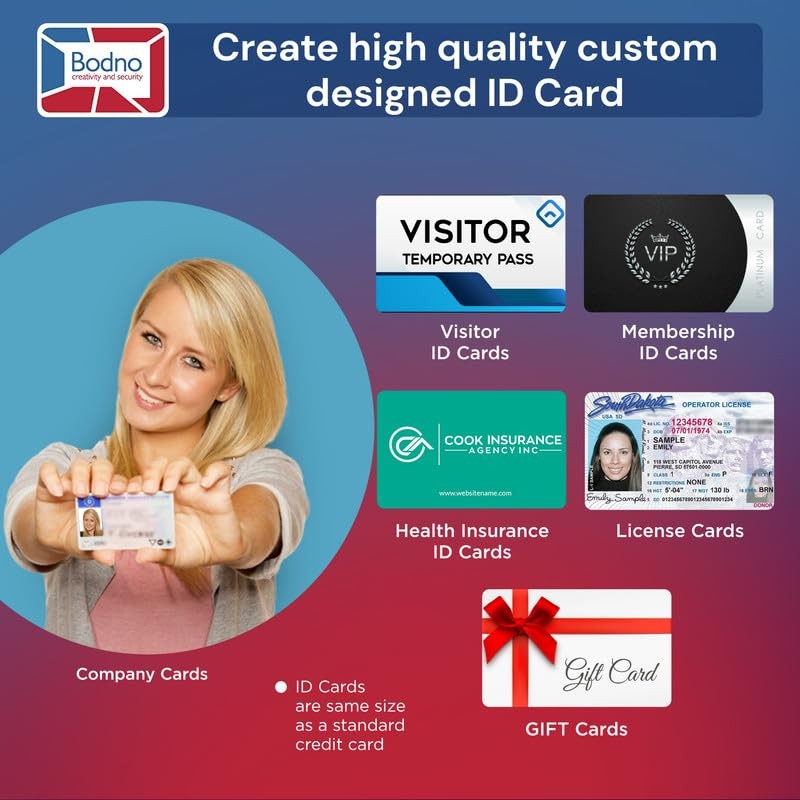 Bodno Seaory S26 Single Sided ID Card Printer & Complete Supplies Package ID