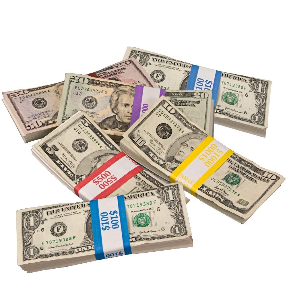 10 Self-Sealing Blank Bill Straps No Denomination Bill Wrappers Currency Bands