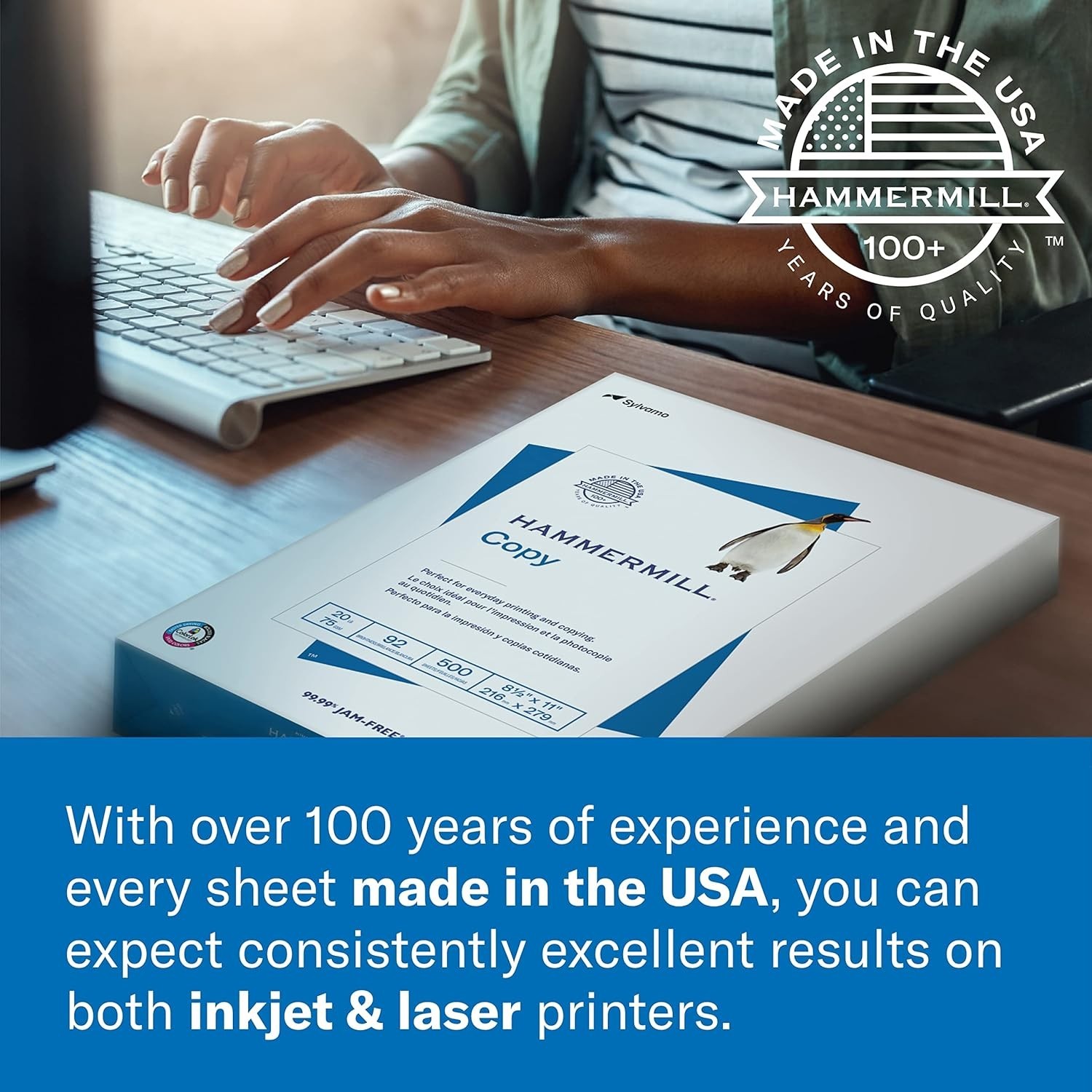Dependable 8.5×11 Great White Recycled Printer Paper, 500 Sheets – USA Made