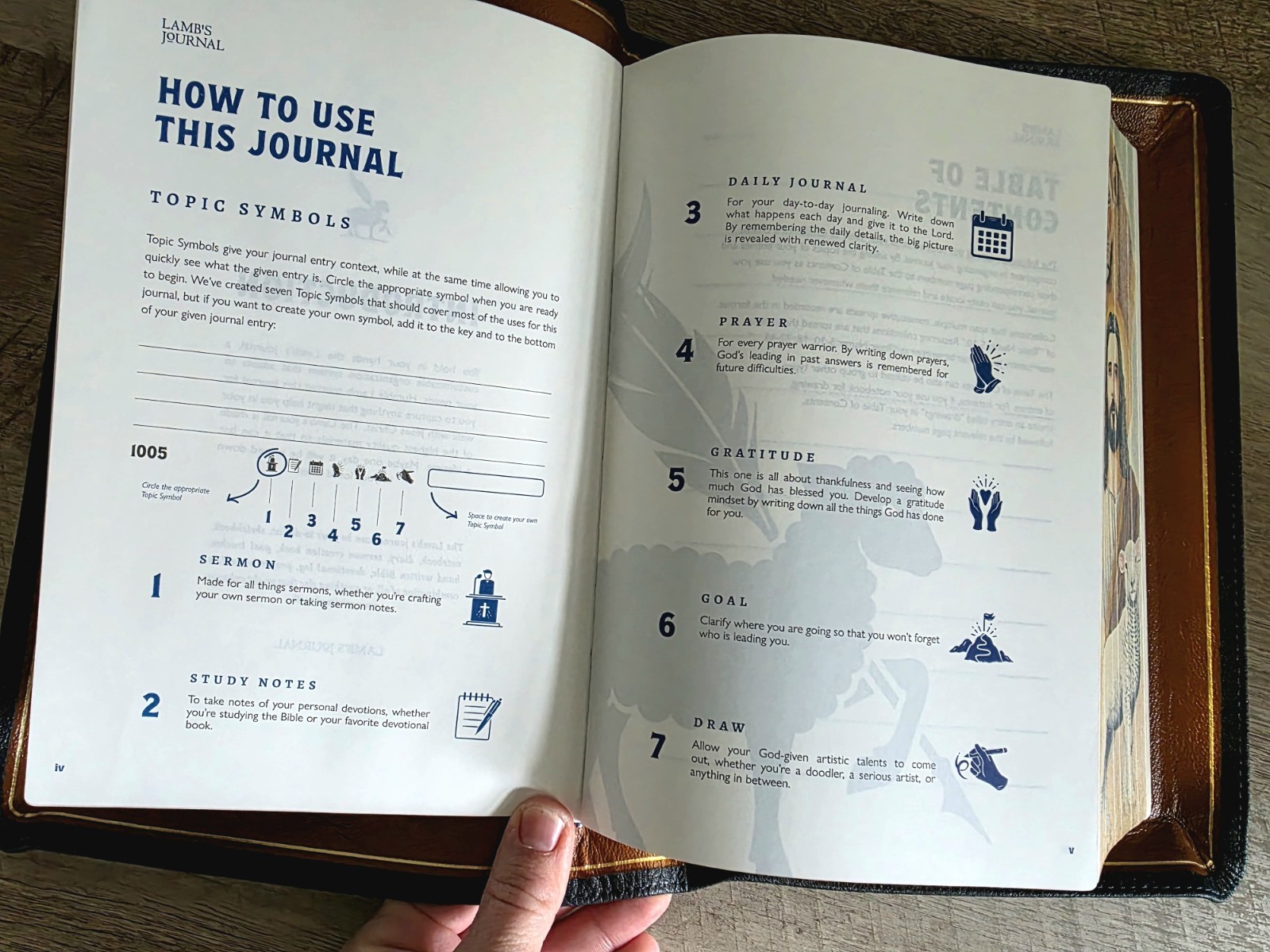Humble Lamb Lamb’s Journal Sahara Blue Full-Grain Goatskin Leather, Illustrated