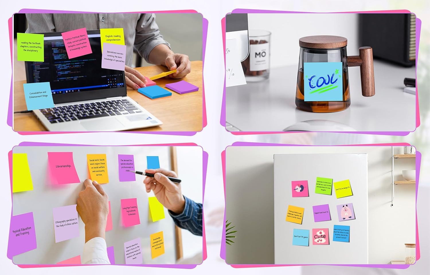 3X3 Sticky Notes 36 Pads, 9 Bright Colors Self-Adhesive Memo Pads, Strong Adhesi